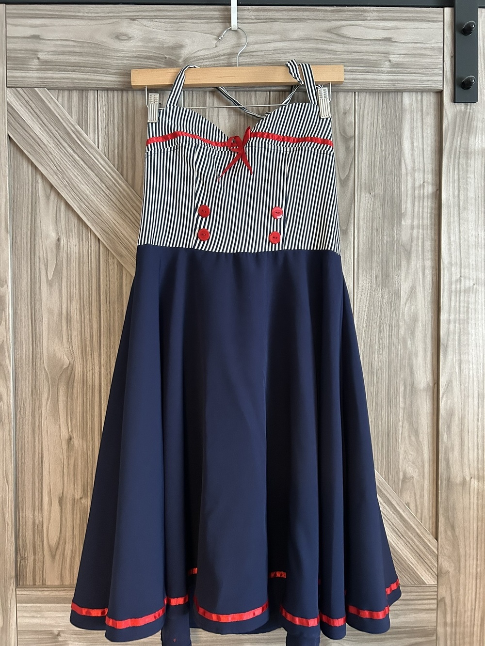 SHOW Rockabilly Nautical Sailor Halter Swing Dress XXL
